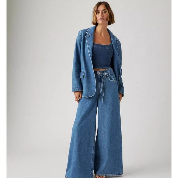 Levi's Denim - Levi's XL Superwide Women's Jeans Size 27 Medium Wash Tie Belt Mid Rise Baggy